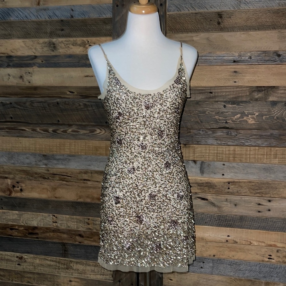 Exquisite Arden B. Gold Sparkle Party Dress